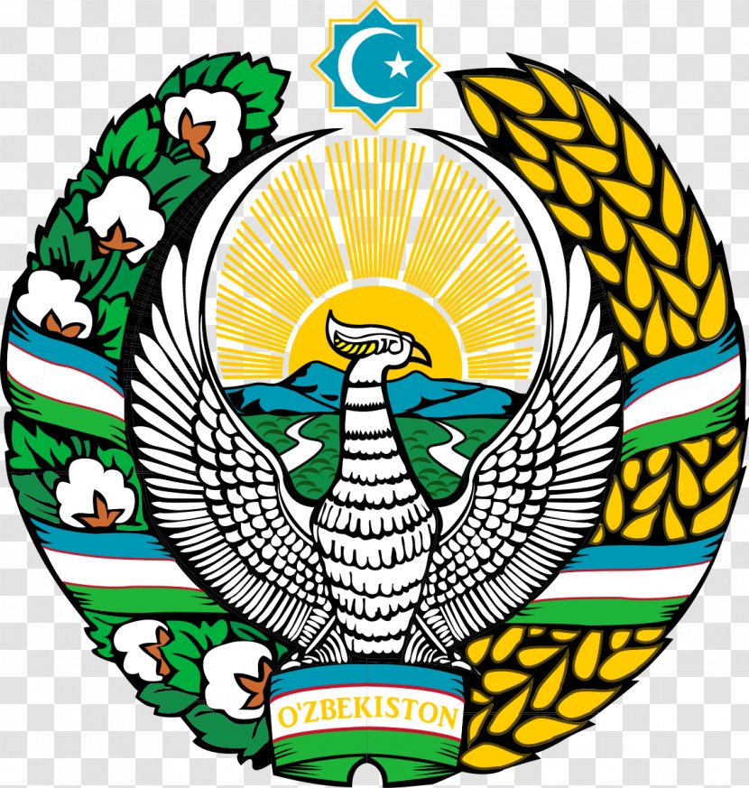 Emblem Of Uzbekistan Kazakhstan Uzbek Soviet Socialist Republic Flag - Recreation - Usa Gerb Transparent PNG