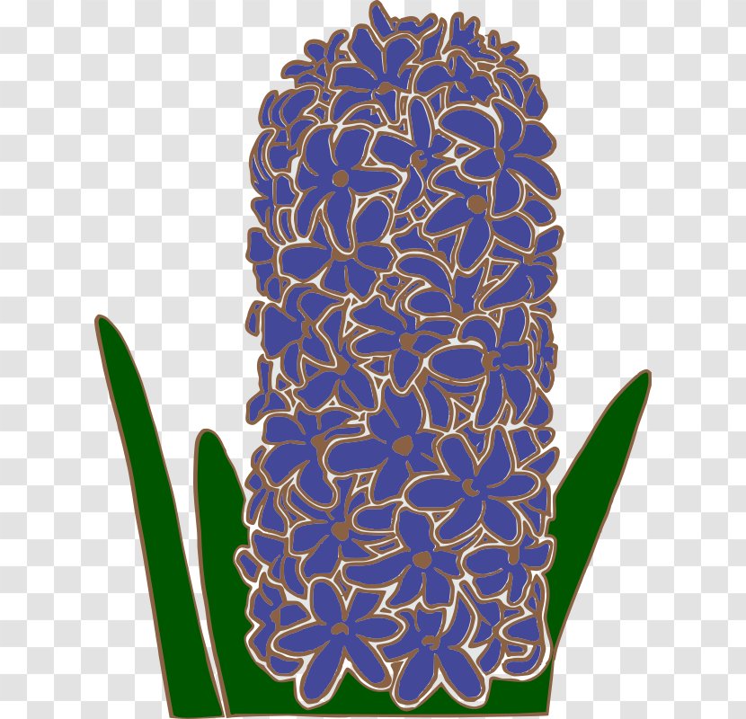Hyacinthus Orientalis Clip Art - Electric Blue - In Small Vector Transparent PNG