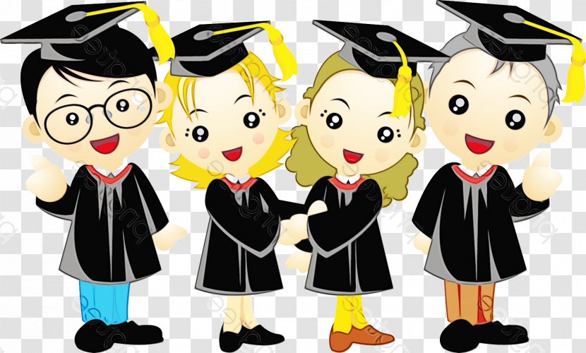 Graduation Cartoon - Mortarboard - Phd Team Transparent PNG