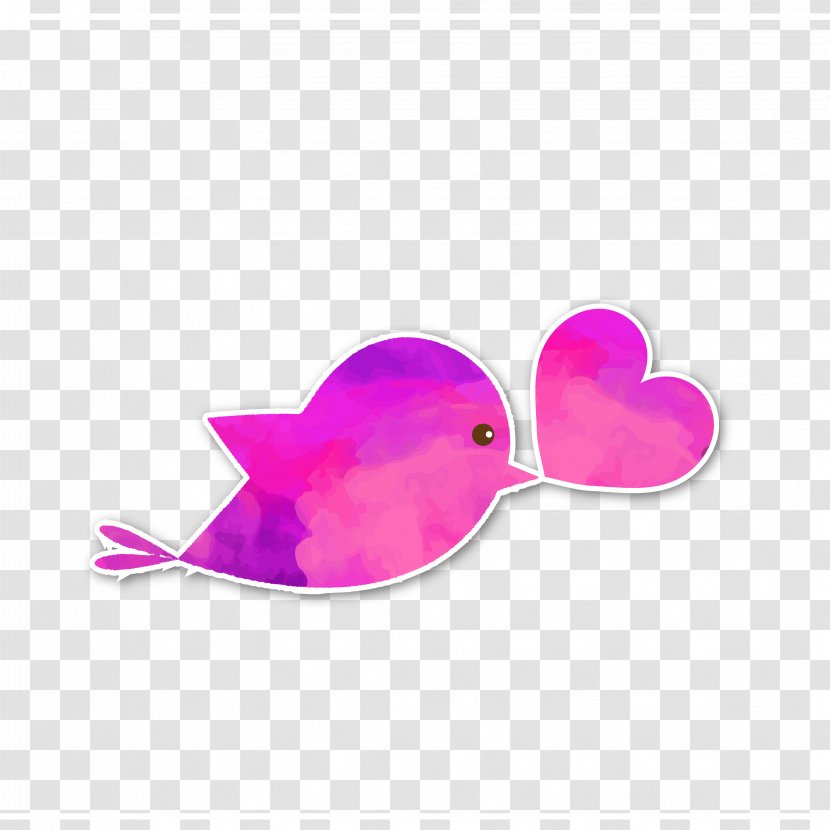 Heart-shaped Bird Color Dialog - Text - Purple Transparent PNG