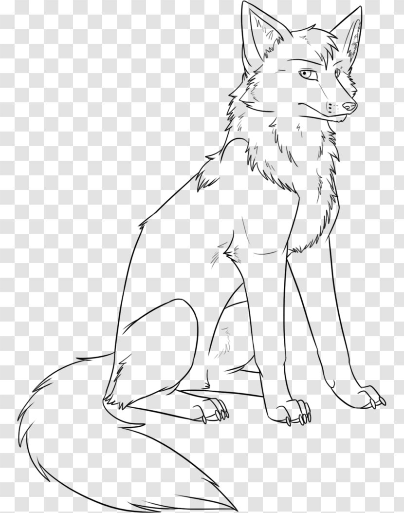 Drawing Line Art Red Fox - Coloring Book - Watercolor Key Transparent PNG