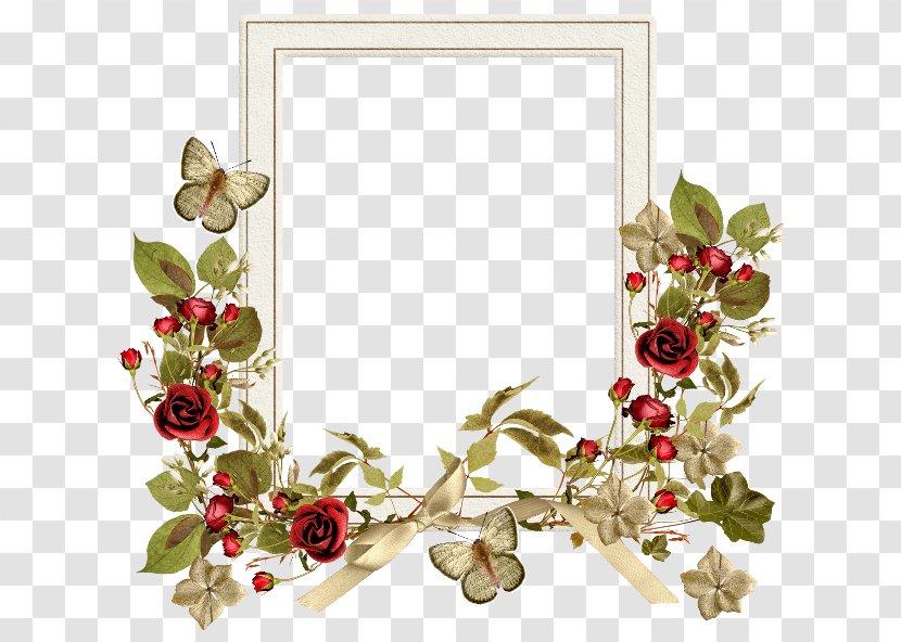 Picture Frames Floral Design Garden Roses Wreath Flower - Cadres Transparent PNG