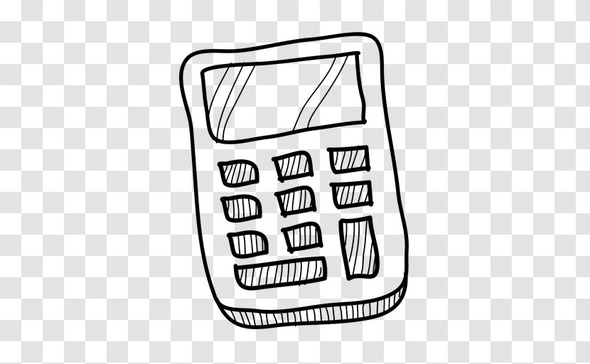 Calculator Rechenhilfsmittel Android - Black And White - Hand Drawn Transparent PNG