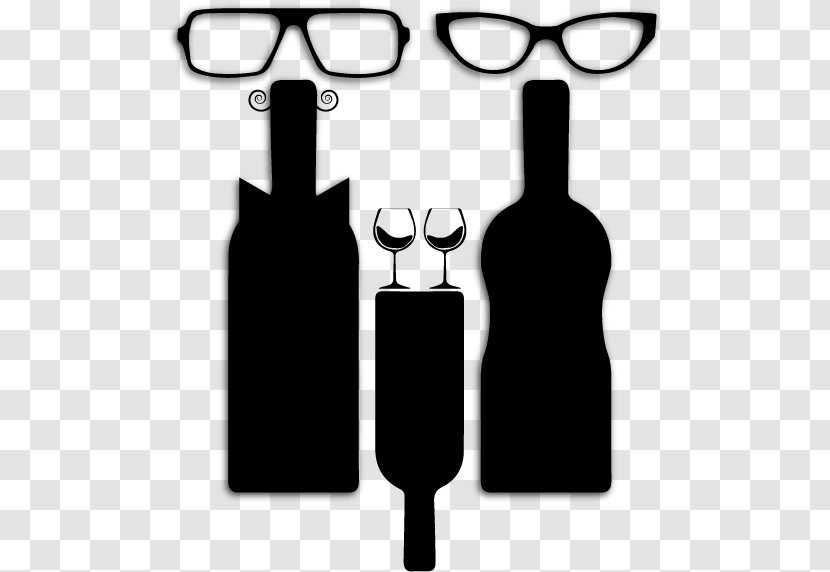 Glass Bottle Wine Glasses - Black M Transparent PNG