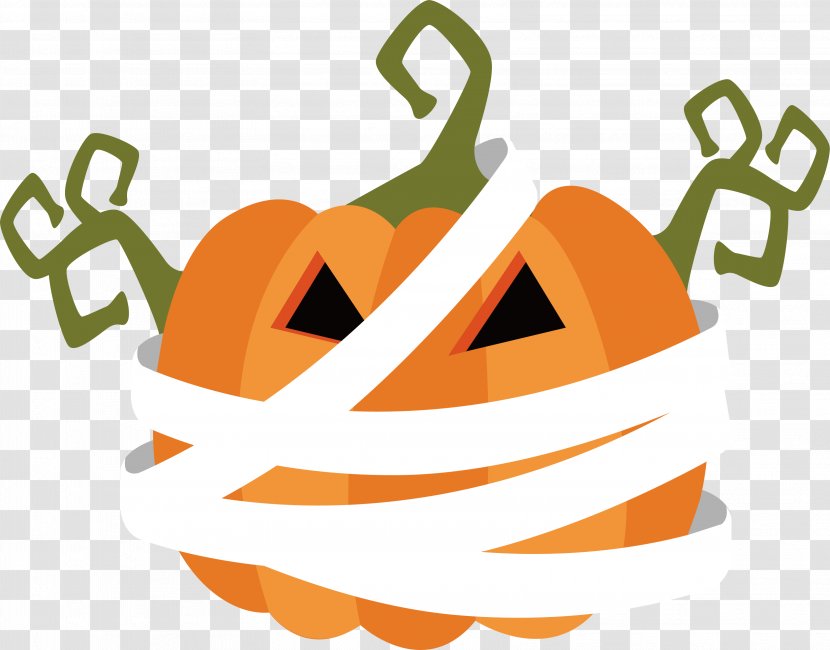 Pumpkin Calabaza Jack-o'-lantern Clip Art - Bandage Head Transparent PNG