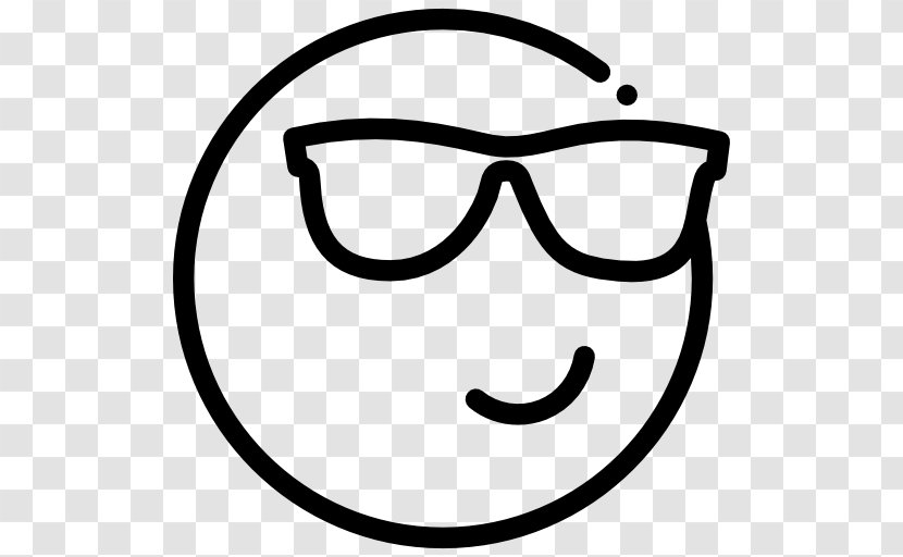 Glasses Smiley Line Clip Art - Black And White Transparent PNG