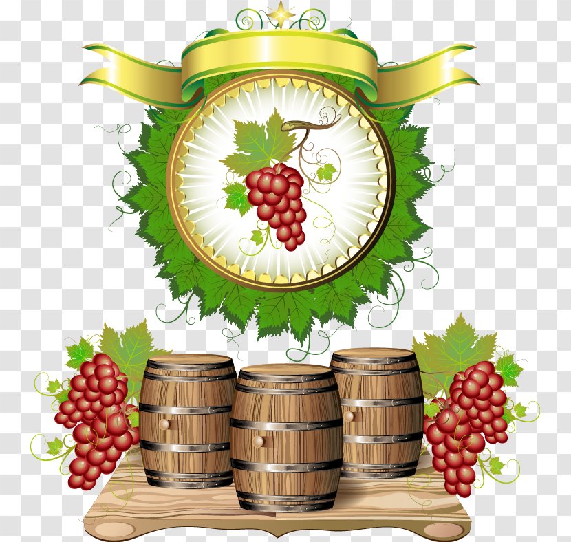 Wine Oak Barrel Grape Beer - Fruit Transparent PNG