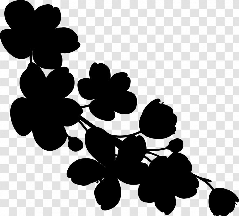 Clip Art Pattern Silhouette Leaf Flowering Plant - Blackandwhite Transparent PNG