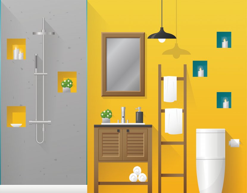 Interior Design Services Bathroom Illustration - Toilet - Decoration Transparent PNG
