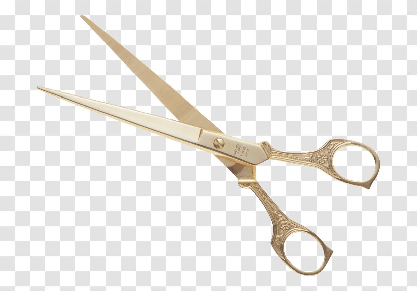 Scissors Hair-cutting Shears Clip Art - Golden Transparent PNG