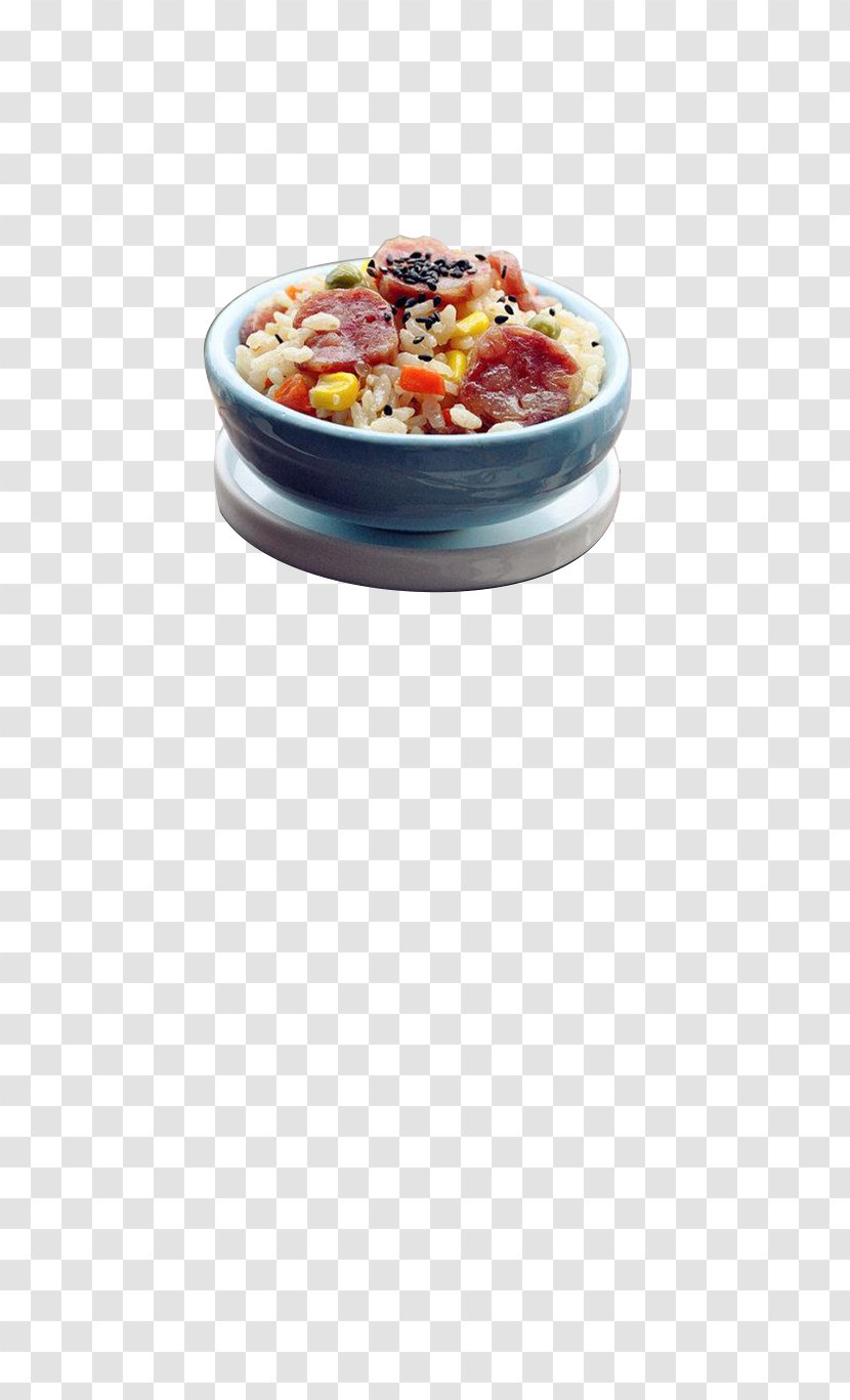 Chinese Sausage Cooked Rice Food - Bowl Transparent PNG