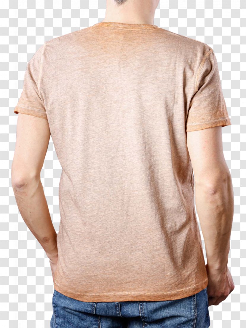 Shoulder Sleeve Beige - Orange T Shirt Transparent PNG