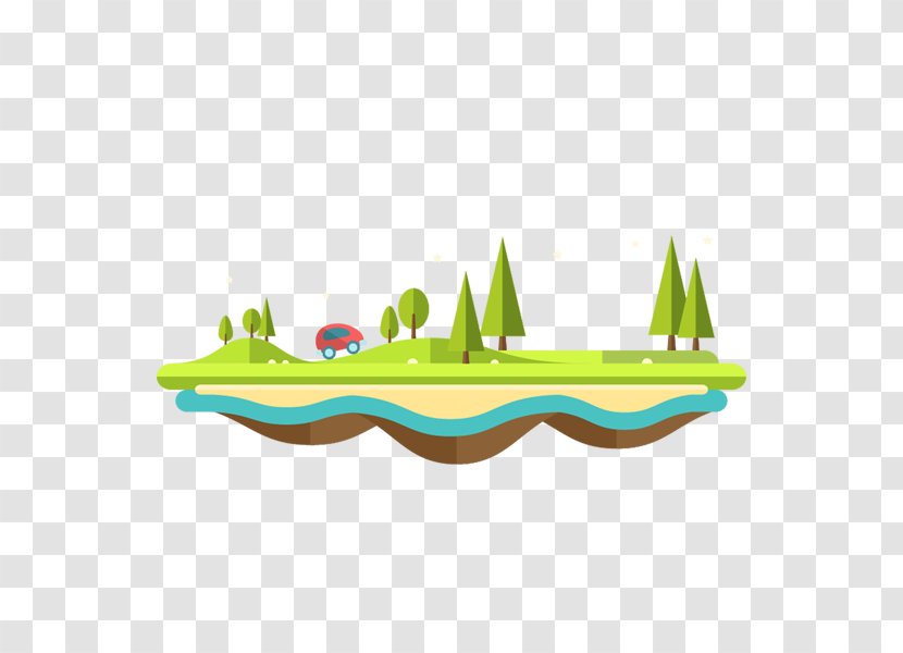 Island Drawing - Software - Hand-painted Cartoon Suspension Transparent PNG