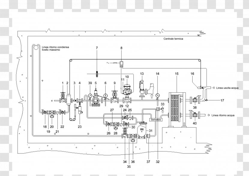 Technical Drawing Diagram Engineering - Heat Exchanger - Design Transparent PNG