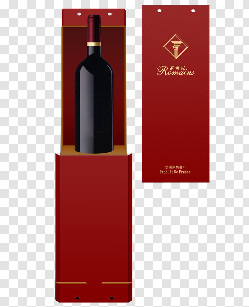 Red Wine Take-out Packaging And Labeling - A Bottle Of Transparent PNG