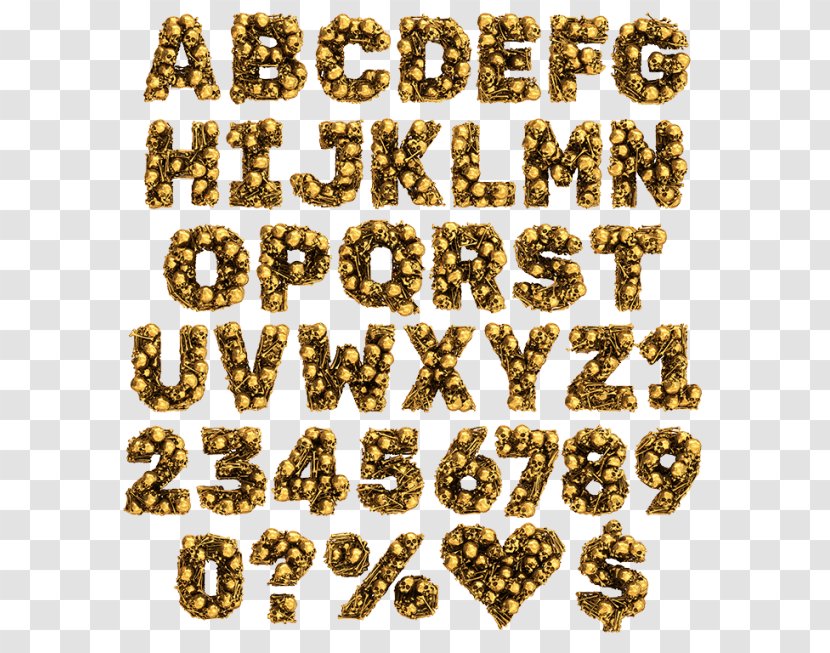 Gold 01504 Material Body Jewellery Font Transparent PNG