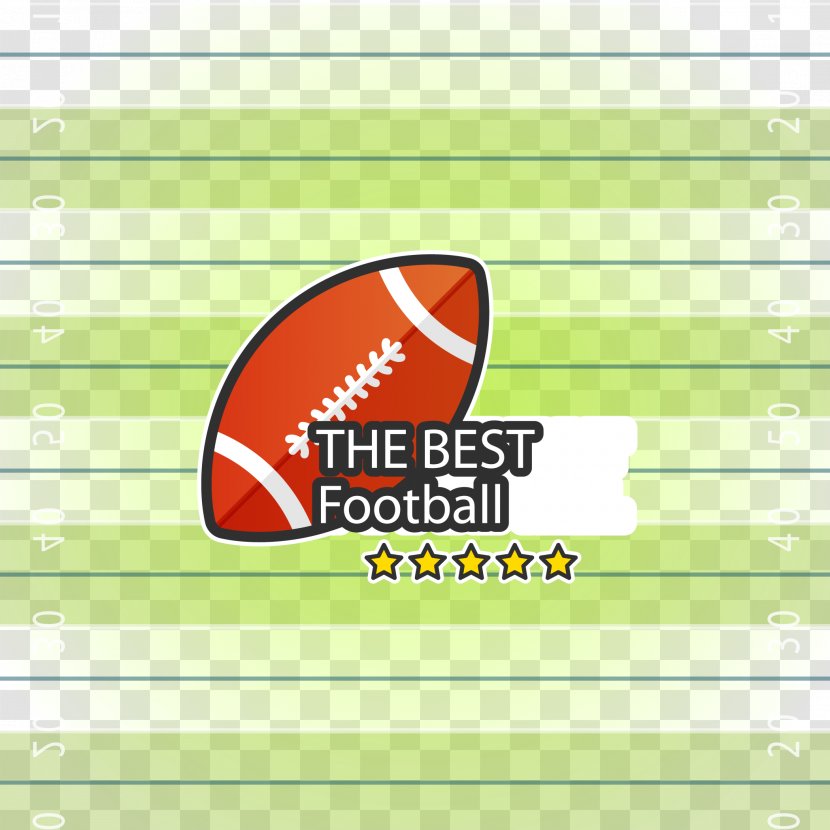 Logo Brand Area Font - Yellow - Vector Ball And American Football Field Transparent PNG