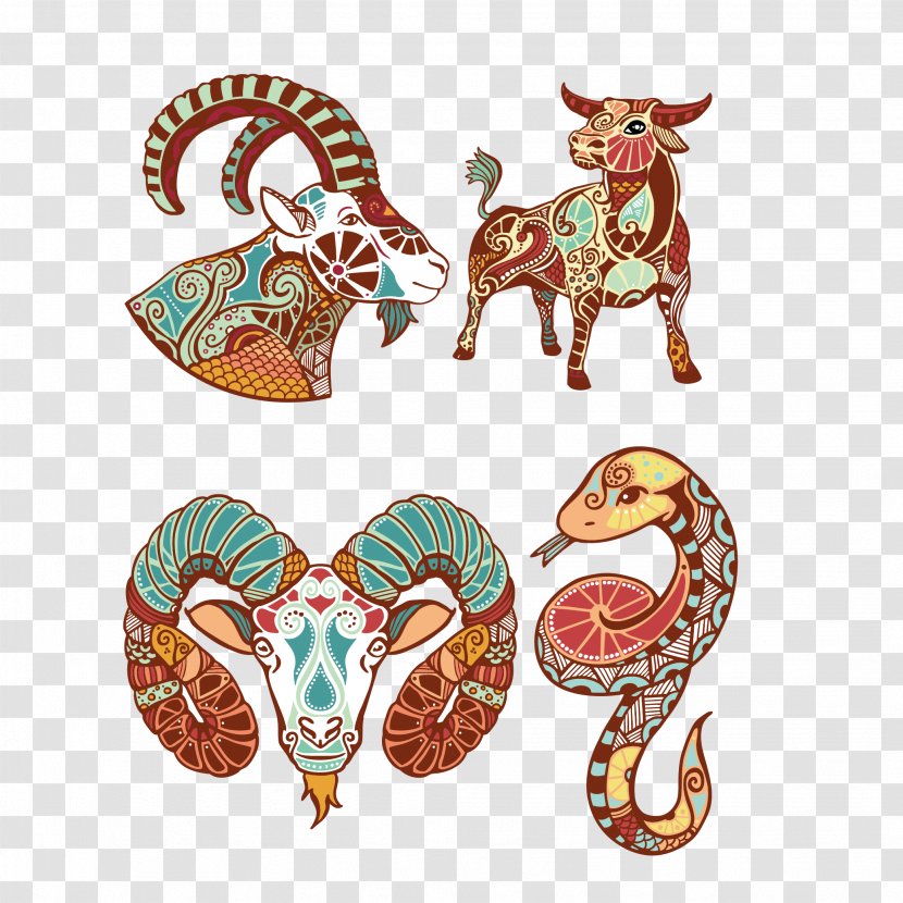 Aries: March 21-April 20 Astrological Sign Zodiac Astrology - Taurus - Sheep Snake Cow Vector Material Transparent PNG