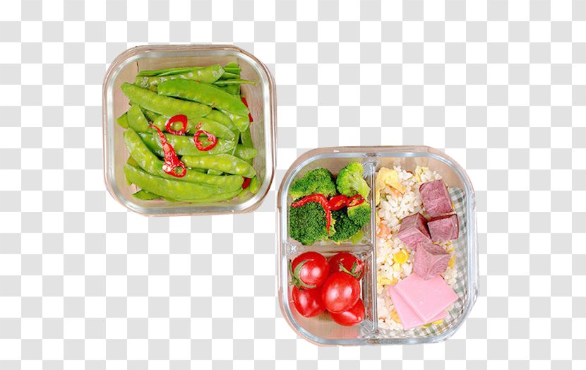 Bento Glass Box - Vegetarian Food - Square Transparent PNG