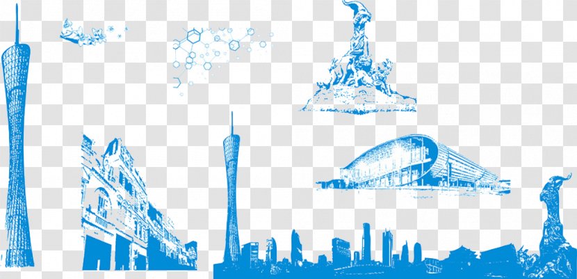 Guangzhou Logo Architecture Building - Silhouette - Landmarks Painted Transparent PNG