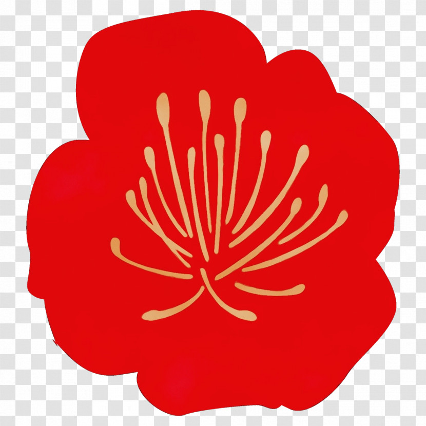 Red Flower Plant Petal Hibiscus Transparent PNG