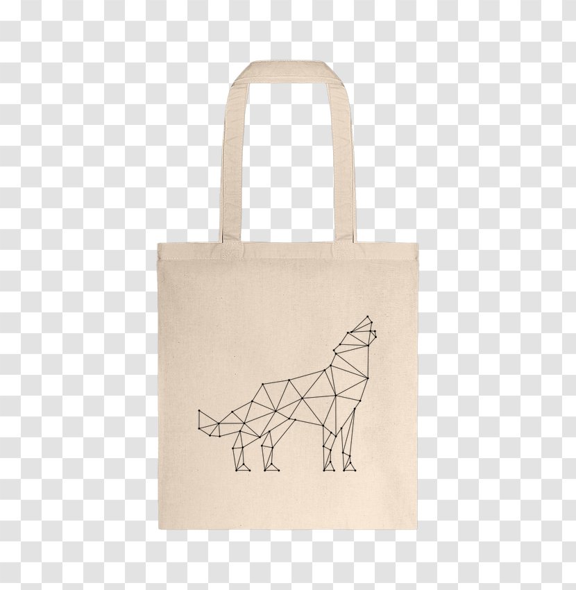 Tote Bag Cotton Canvas Handbag - Tshirt - Geometric Wolf Transparent PNG
