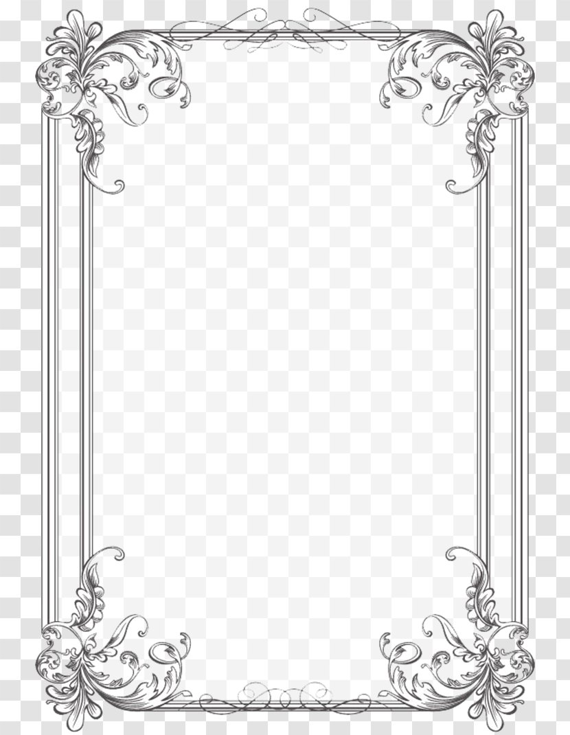 Borders And Frames Wedding Invitation Picture Microsoft Word Clip Art - Monochrome - Vintage Border Transparent PNG