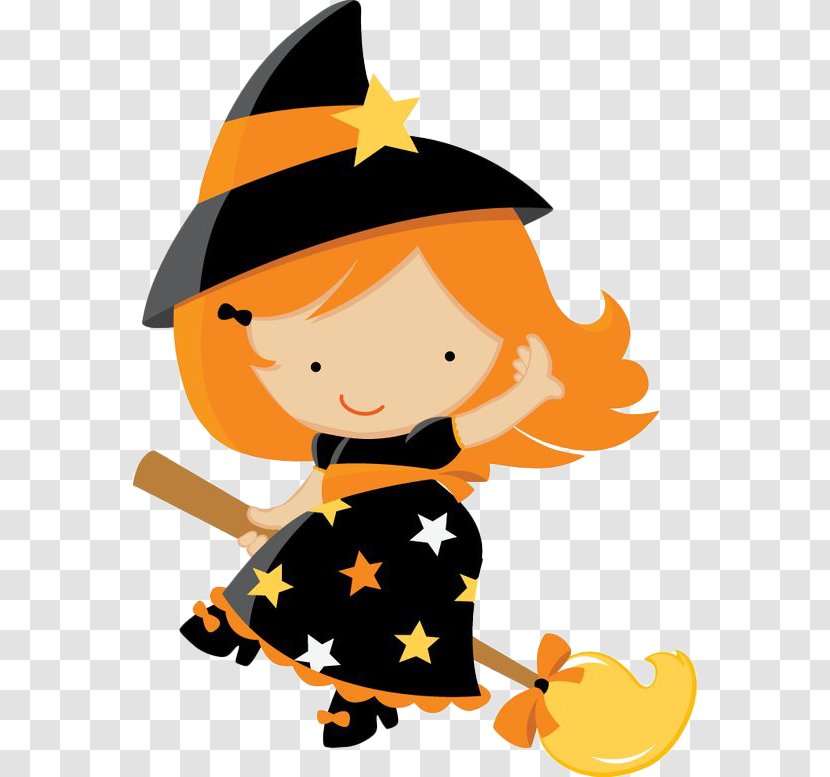 Witchcraft Halloween Clip Art - Happiness - Hand-painted Little Witch Transparent PNG