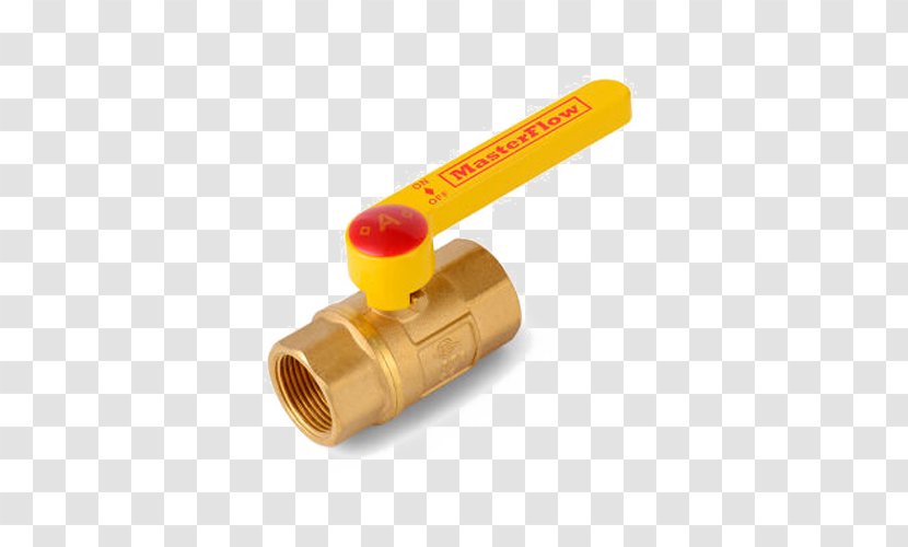 Brass Cylinder - Metal - Gas Ball Valve Transparent PNG