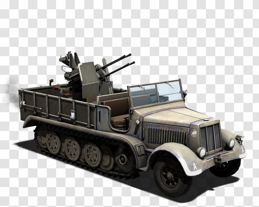 Half Track Vehicle Military Artillery Tractor Armored Car - Model Transparent PNG
