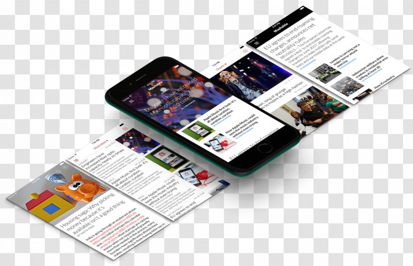 Smartphone Mobile App Development News Aggregator RSS - Swift - Common Application Template Transparent PNG