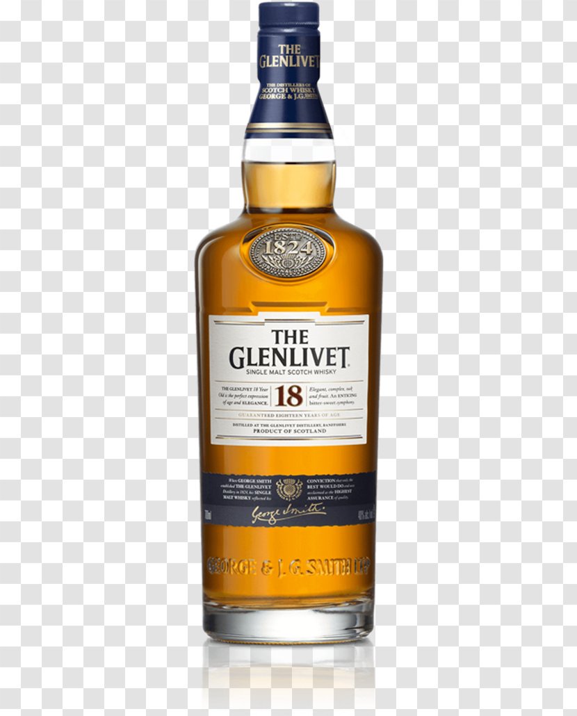The Glenlivet Distillery Scotch Whisky Single Malt Speyside Whiskey - Tennessee - Bottle Transparent PNG