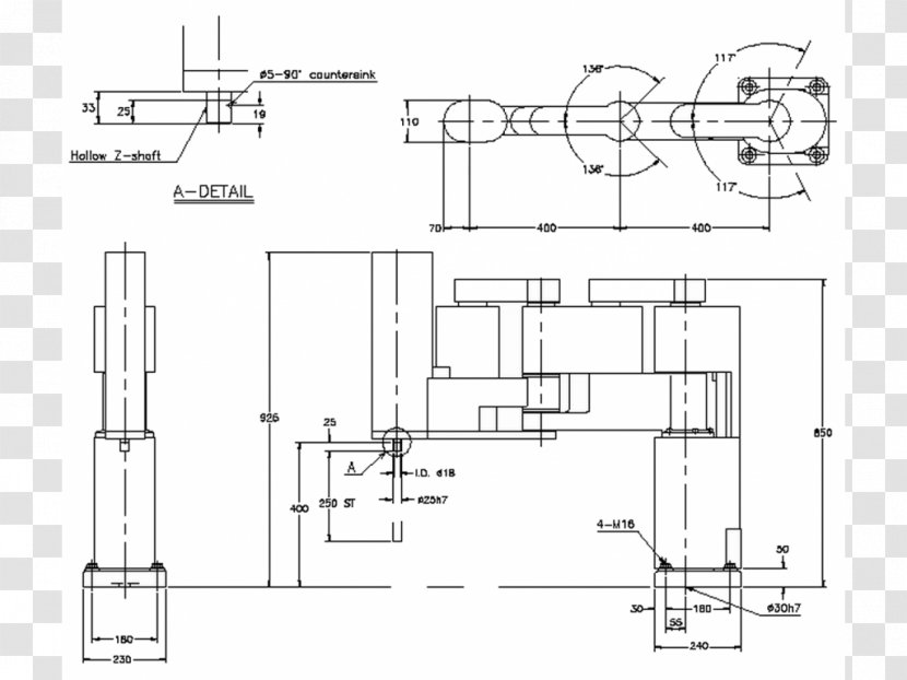 Technical Drawing Diagram Engineering Floor Plan - Industrial Robot Transparent PNG