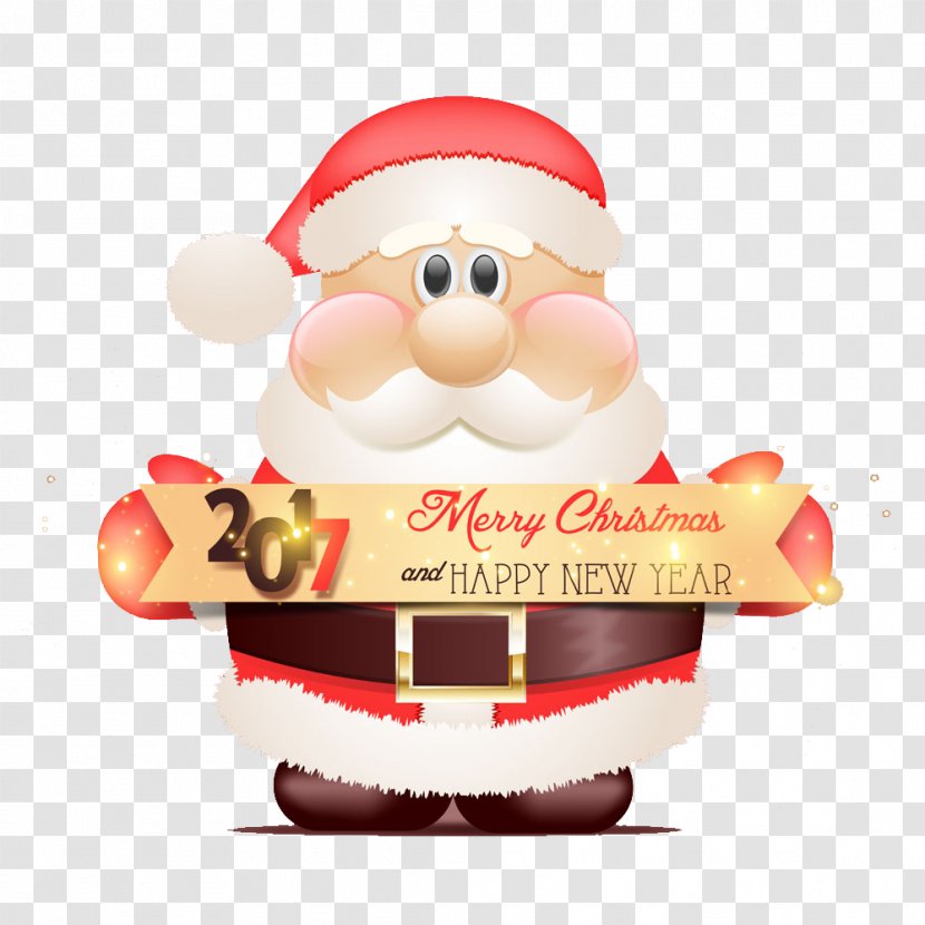 Santa Claus Christmas New Years Day - Party - 2017 HD Free Buckle Material Transparent PNG