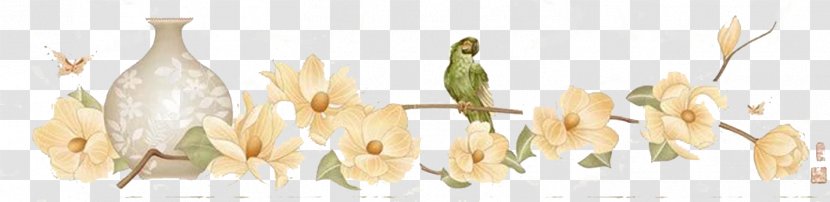 Cut Flowers Candlestick - Candle Holder - Green Parrot And Transparent PNG