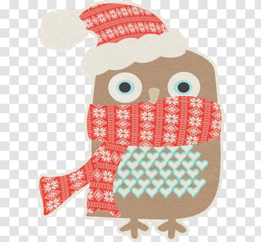 Owl Clip Art Image Santa Claus Christmas Day - Bird Transparent PNG
