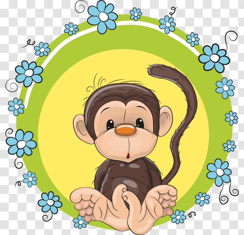Monkey Flower Clip Art - Cartoon - Sitting Garland Transparent PNG