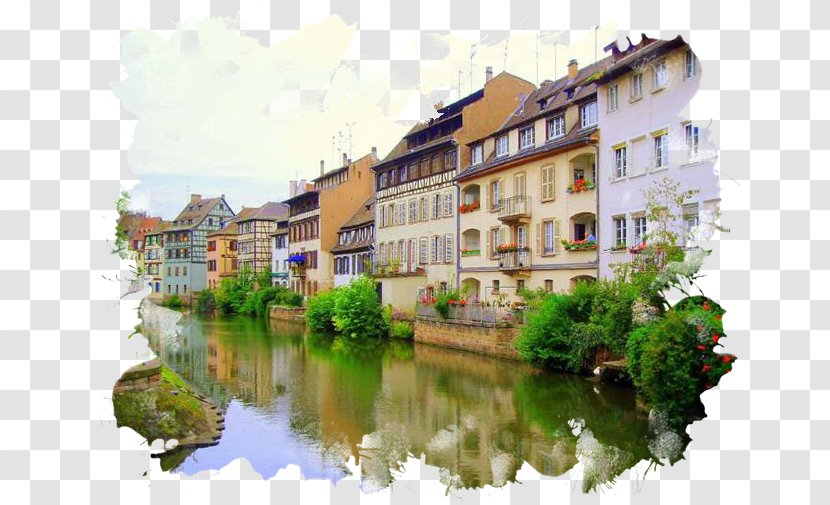 Petite France, Strasbourg Colmar Versailles Tours Bergerac - Water - Landscape Painting Transparent PNG