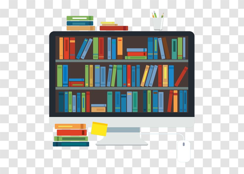 Digital Library Flat Design - Shelving - Medical Transparent PNG