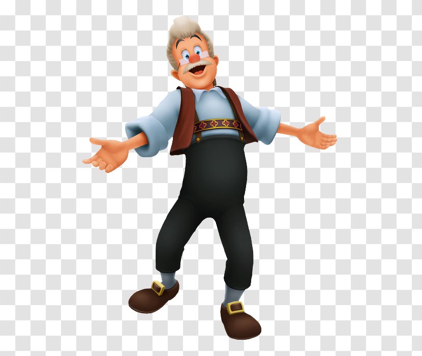 Kingdom Hearts 3D: Dream Drop Distance Geppetto Jiminy Cricket Pinocchio The Fairy With Turquoise Hair - Mascot Transparent PNG