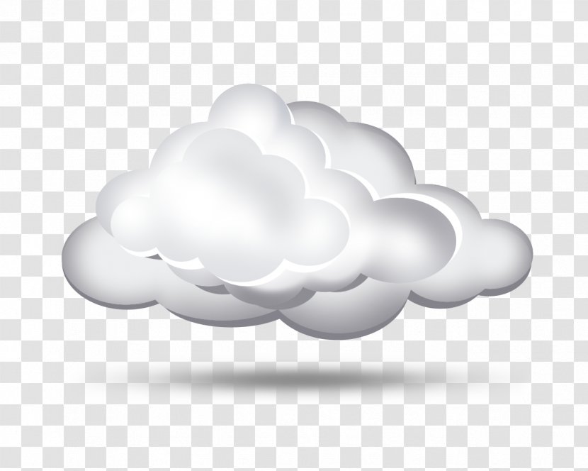 Cloud Computing Icon - Monochrome - Hand-painted Clouds Transparent PNG
