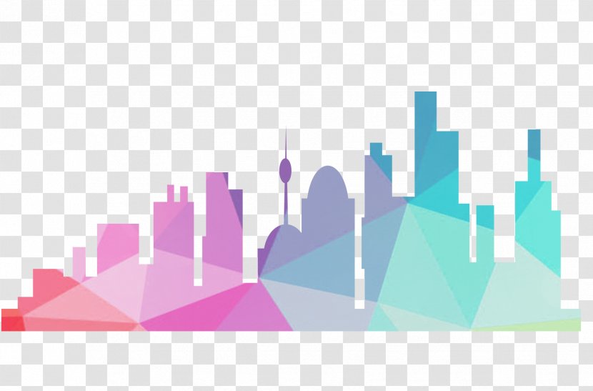 Silhouette Building Architecture - Pink - Colorful Transparent PNG