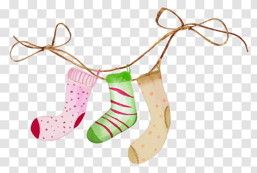 Sock Clip Art - Christmas Decoration - Baby Socks Transparent PNG