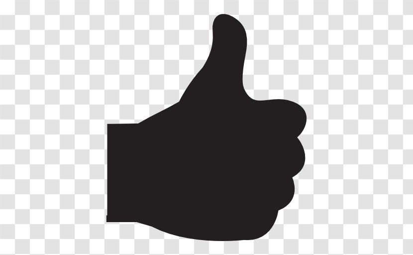 Symbol Thumb Signal - Black And White - Thumbs Up Transparent PNG