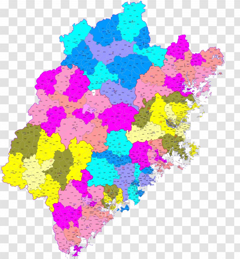 Fujian Map - Thematic - Color Of Transparent PNG