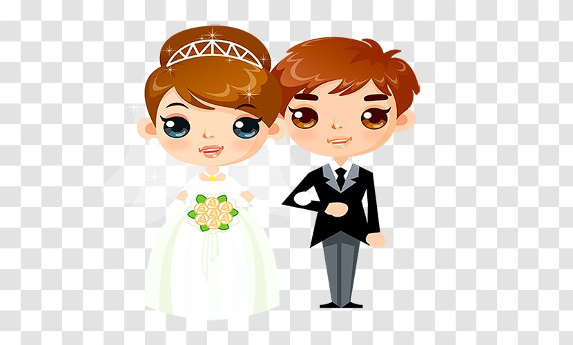 Wedding Invitation Bridegroom Cartoon - Frame - Bride And Groom Transparent PNG