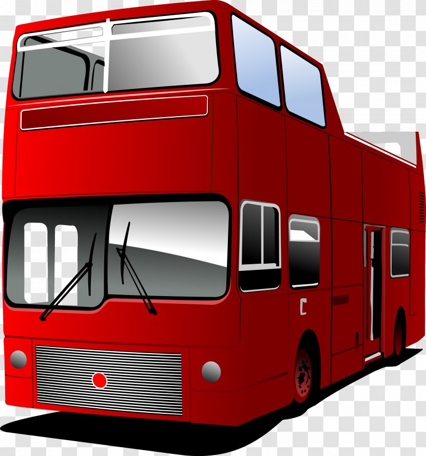 Double-decker Bus Tour Service Car - Mode Of Transport - Red Vector Diagram Transparent PNG