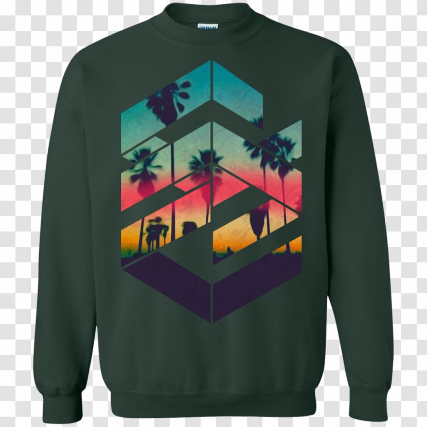 T-shirt Hoodie Sleeve Sweater - Ocean Sunset Transparent PNG