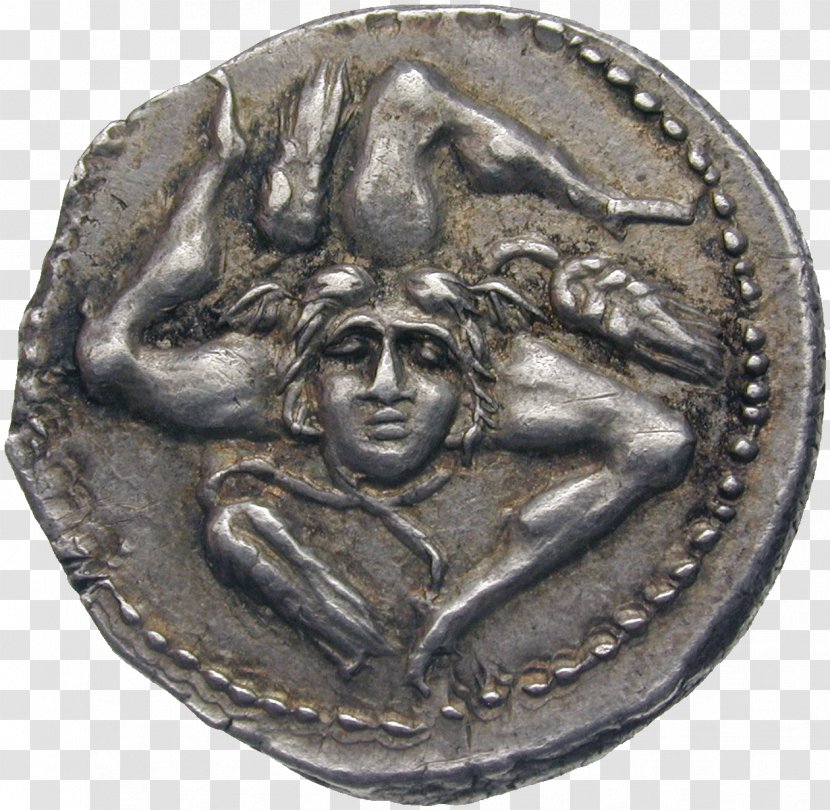 Coin Roman Republic Caesar's Civil War Empire Trinacria - Mark Antony - Messy Ruins Transparent PNG