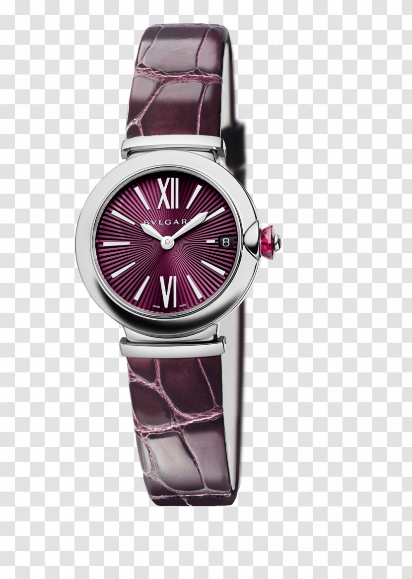 Bulgari Watch Jewellery Strap Movement - Watches Silver Purple Female Form Transparent PNG